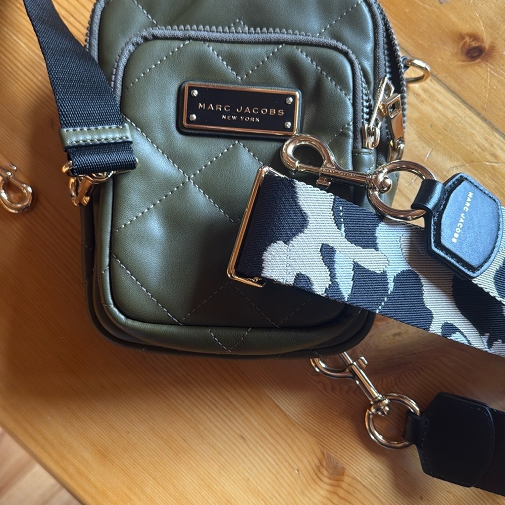 Marc Jacobs Green and Black Belt Bag Tactical Style with Two straps ! EUC